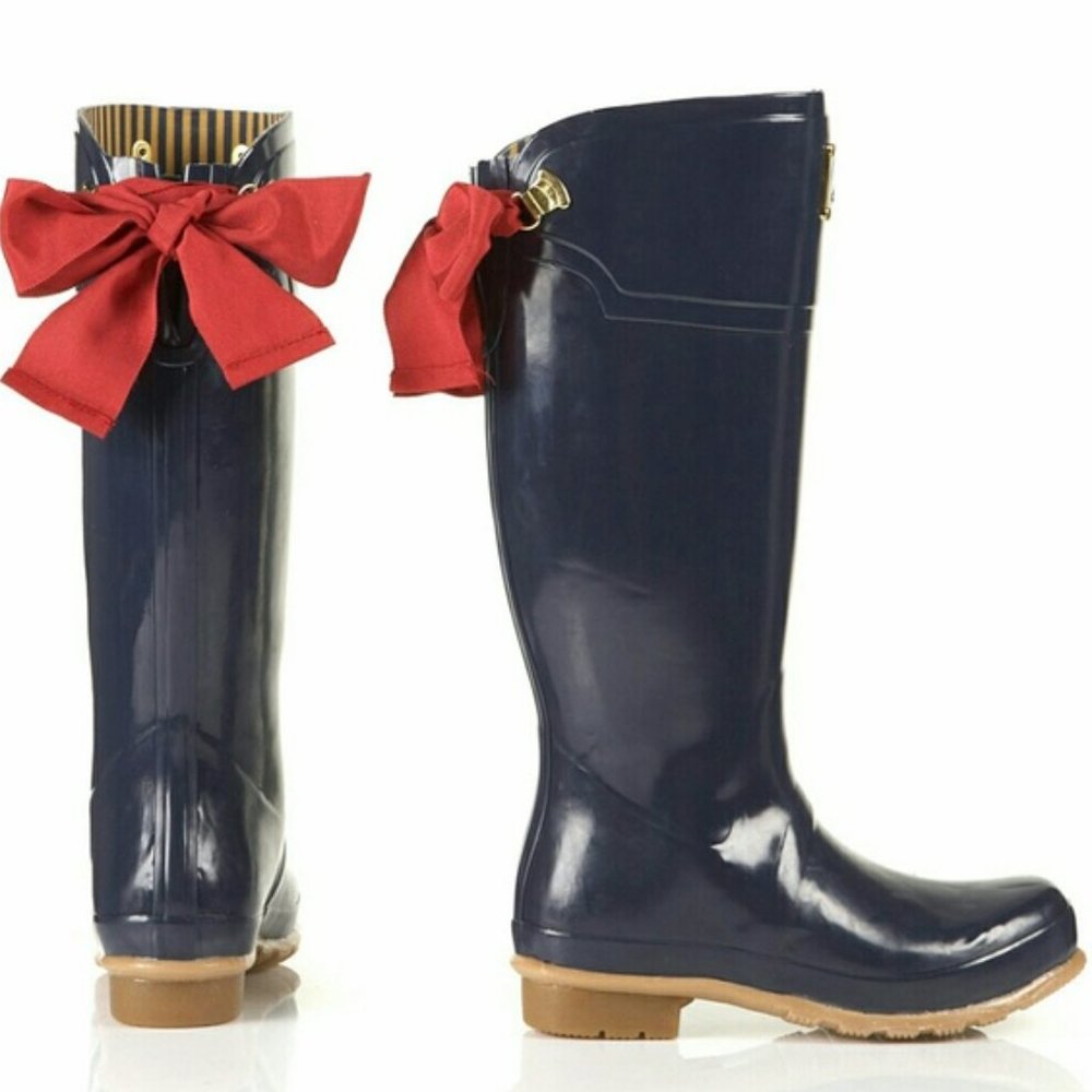 GONE TOMORRWO!!! JOULES Evedon Rain Boot Wellies Knee High Blue 6